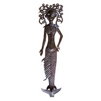 Mermaid recycled oil drum sculpture from Haiti